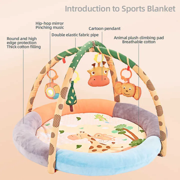 حصيرة لعب قطنية للأطفال الرضع قطيفة ناعمة . Soft Plush Baby Cotton Play Mat