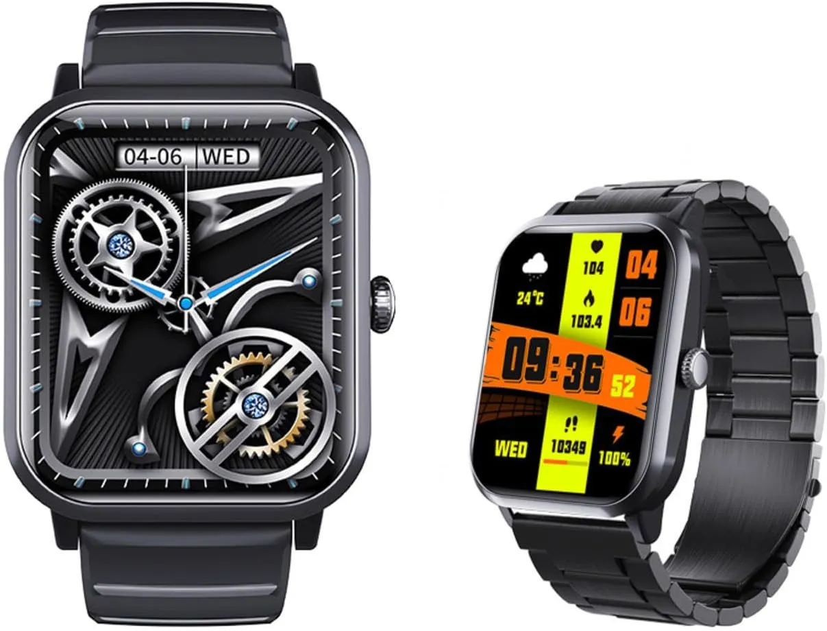 2025 Watches for Men - Heart Rate 1.9" Activity Tracker with Heart Rate Monitor Heart Monitor F330707,BlackSteel