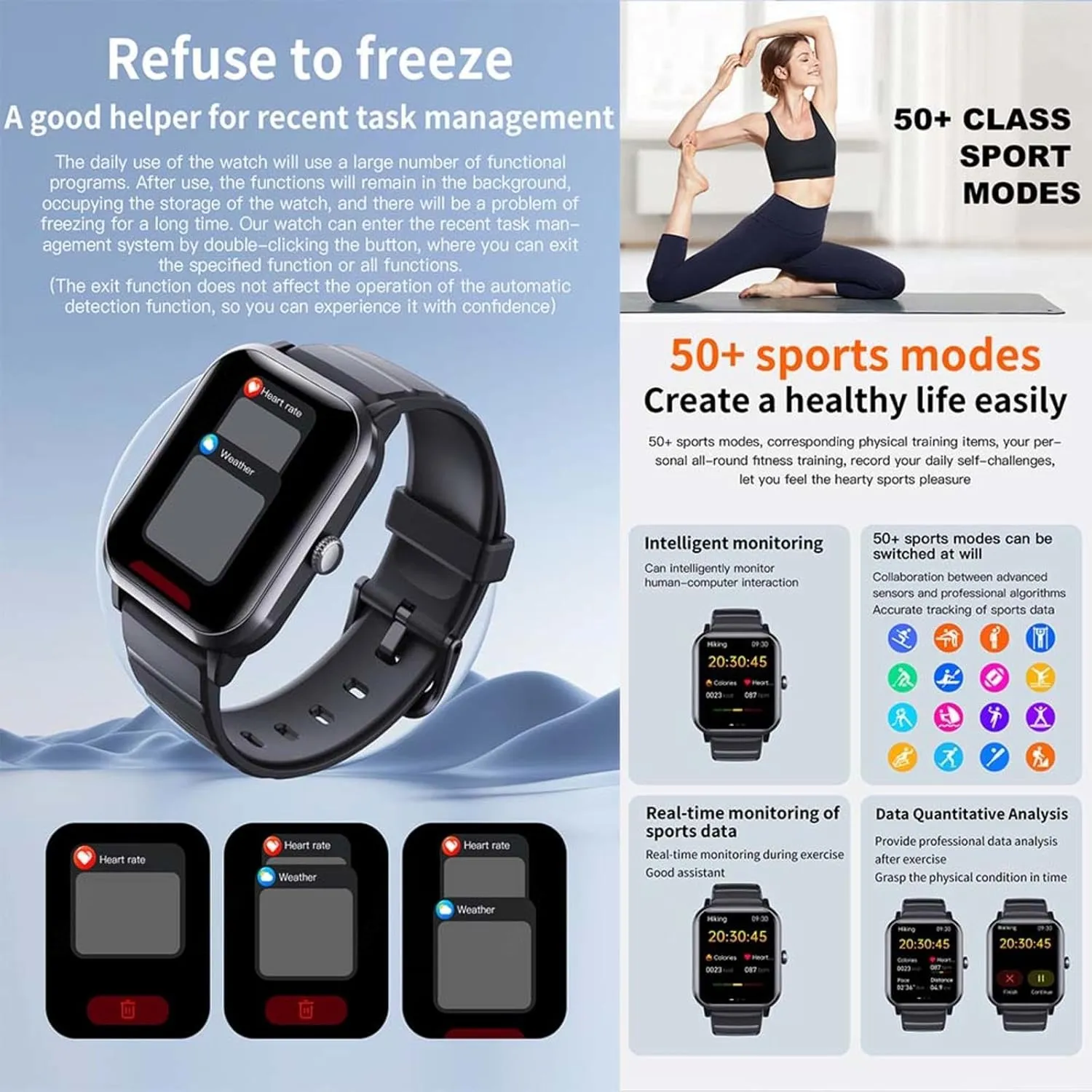 2025 Watches for Men - Watch That Monitors Bp 1.9" Bp Watch Heart Rate Monitor Fashion Companion F330608,BlackSteel