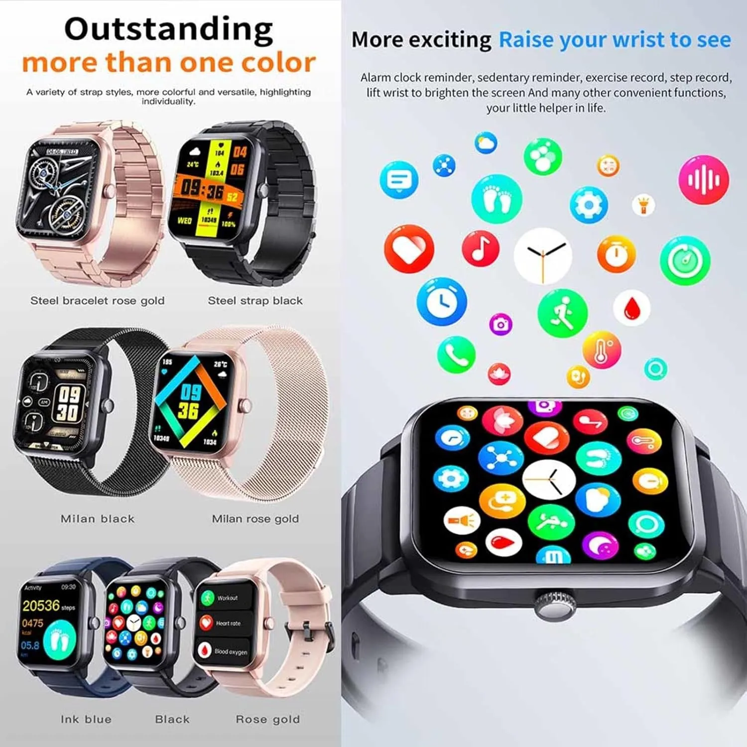 2025 Watches for Men - Watch That Monitors Bp 1.9" Fitness Tracker with Heart Rate Monitor Fitness Tracker F330630,BlackSteel