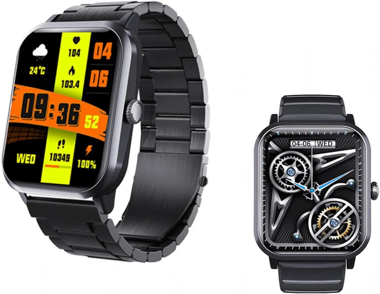 2025 Watches for Men - Watch That Monitors Bp 1.9" Fitness Tracker with Heart Rate Monitor Fitness Tracker F330630,BlackSteel