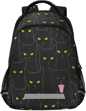 ALAZA Cute Black Cats Kitten Backpack For women Bookbag Travel Daypack