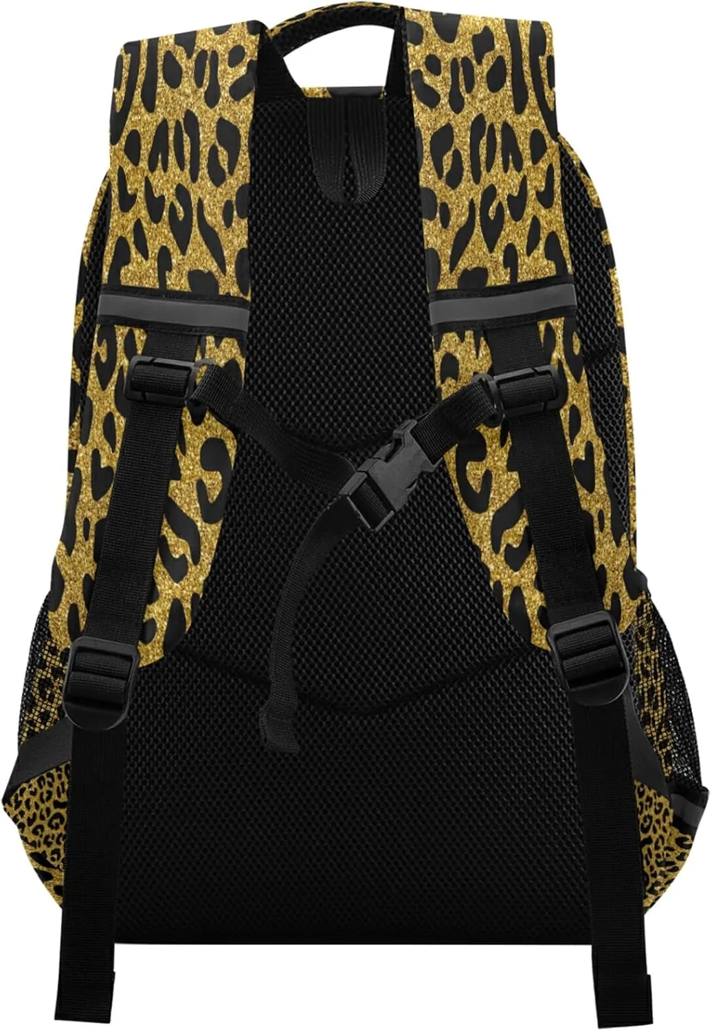 ALAZA Golden Leopard Print Cheetah Backpack For Students Boys Girls School Bag Animal Print Travel Daypack