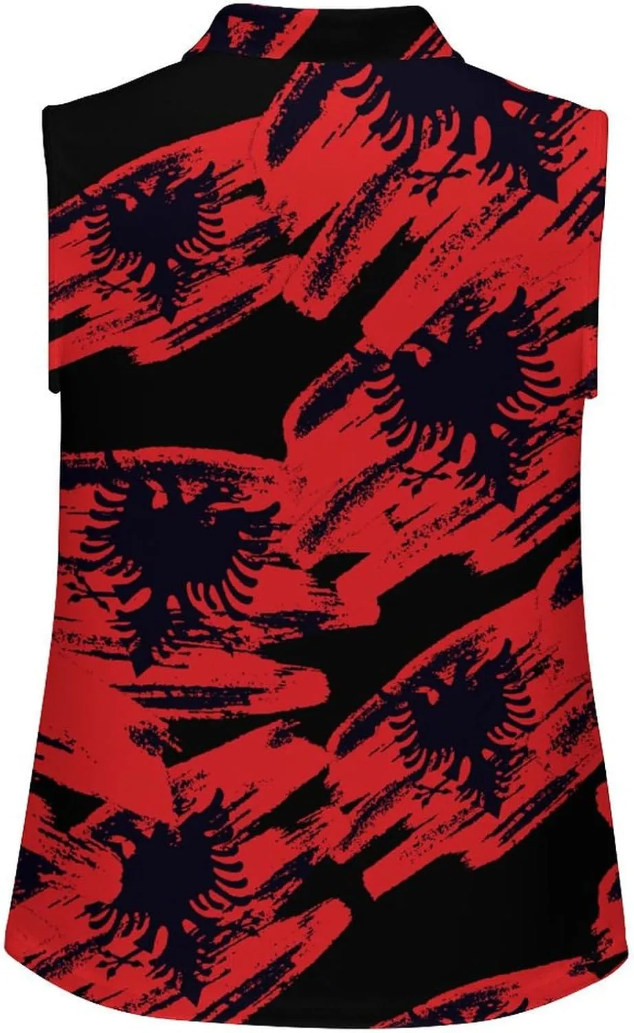 Albanian Flag Women's Sleeveless Golf Polo Shirts Athletic Tank Tops