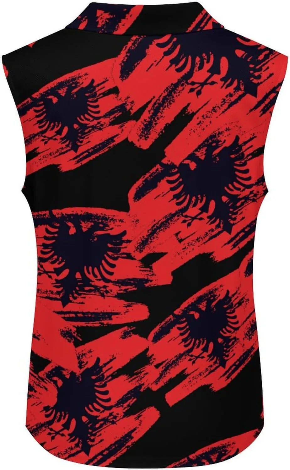 Albanian Flag Women's Sleeveless Golf Polo Shirts Athletic Tank Tops