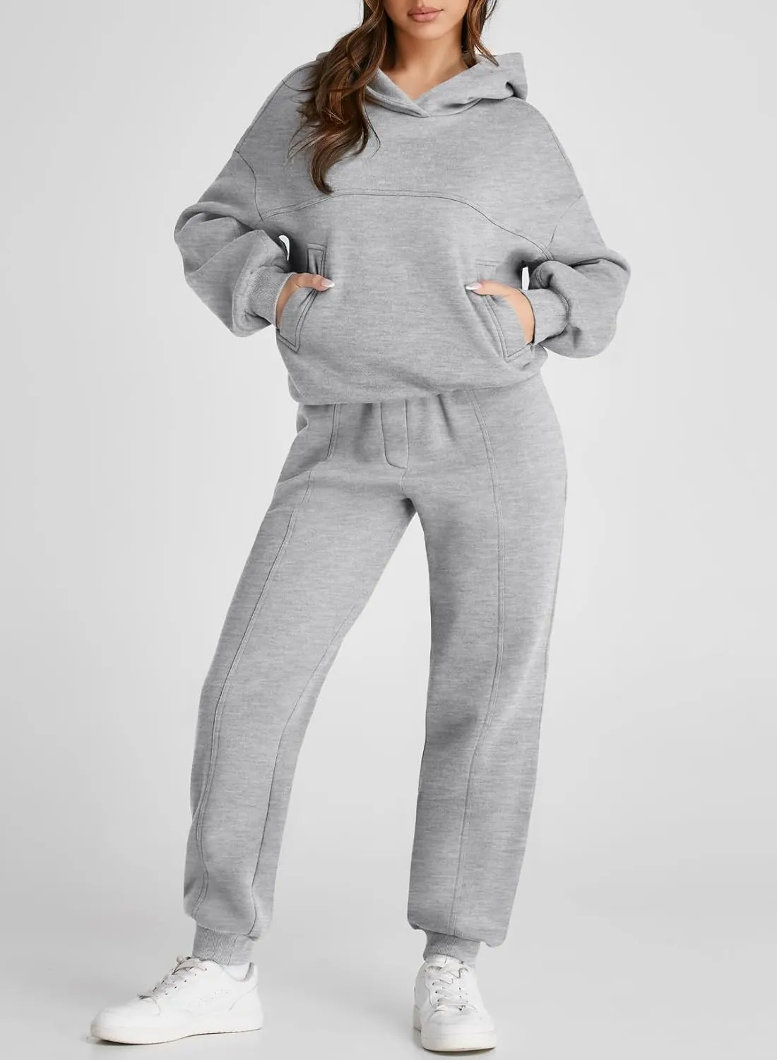 Aleumdr Womens 2 Piece Outfits Matching Sets Sweatsuit Hoodie Oversized Sweatshirts with Sweatpants Tracksuits Fall Outfits