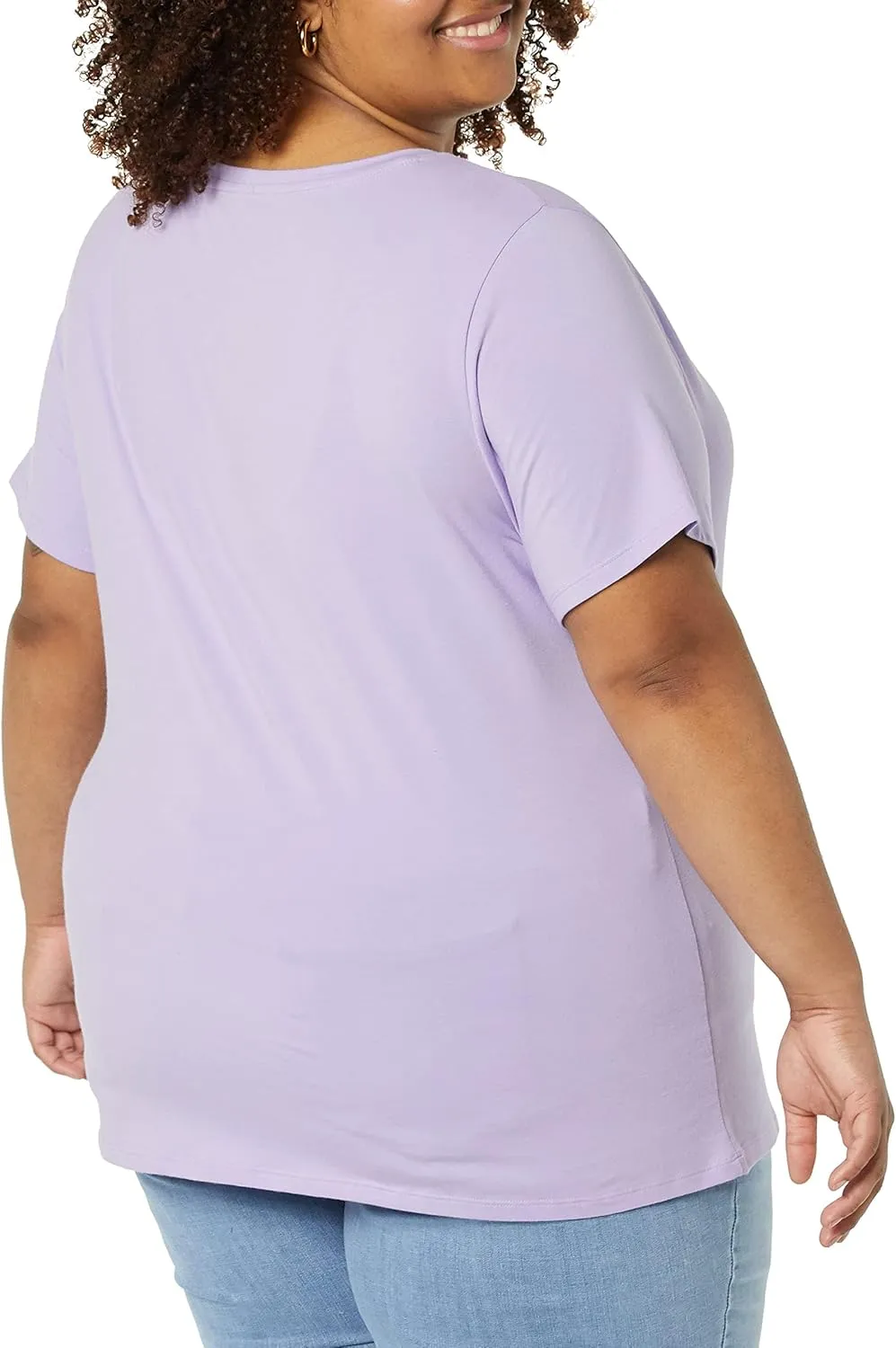 Amazon Essentials Women's Classic-Fit Short-Sleeve Scoop Neck T-Shirt (Available in Plus Size), Pack of 2