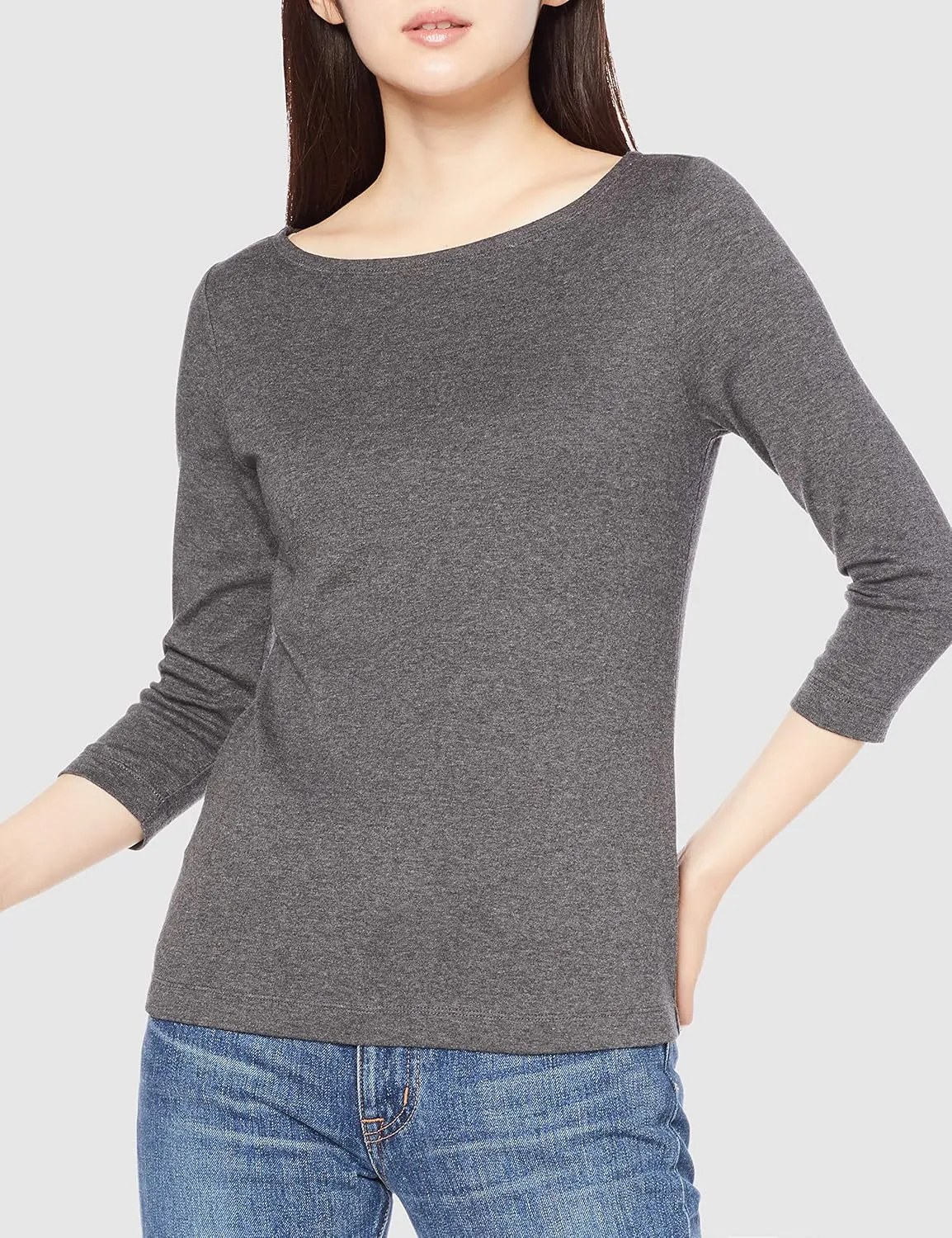 Amazon Essentials Women's Slim-Fit 3/4 Sleeve Boat Neck T-Shirt