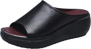 AMDBEL Slipper Sandals for Women Wedges Slides,Women's Dressy Platform Summer Comfortable Casual Slip On Shoes Beach Sandals