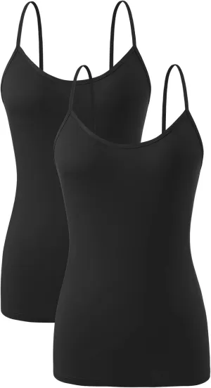 AMVELOP 2-4 PCS Camisole for Women Casual Sleeveless Layer Undershirt Adjustable Spaghetti Strap Tank Top Outfit