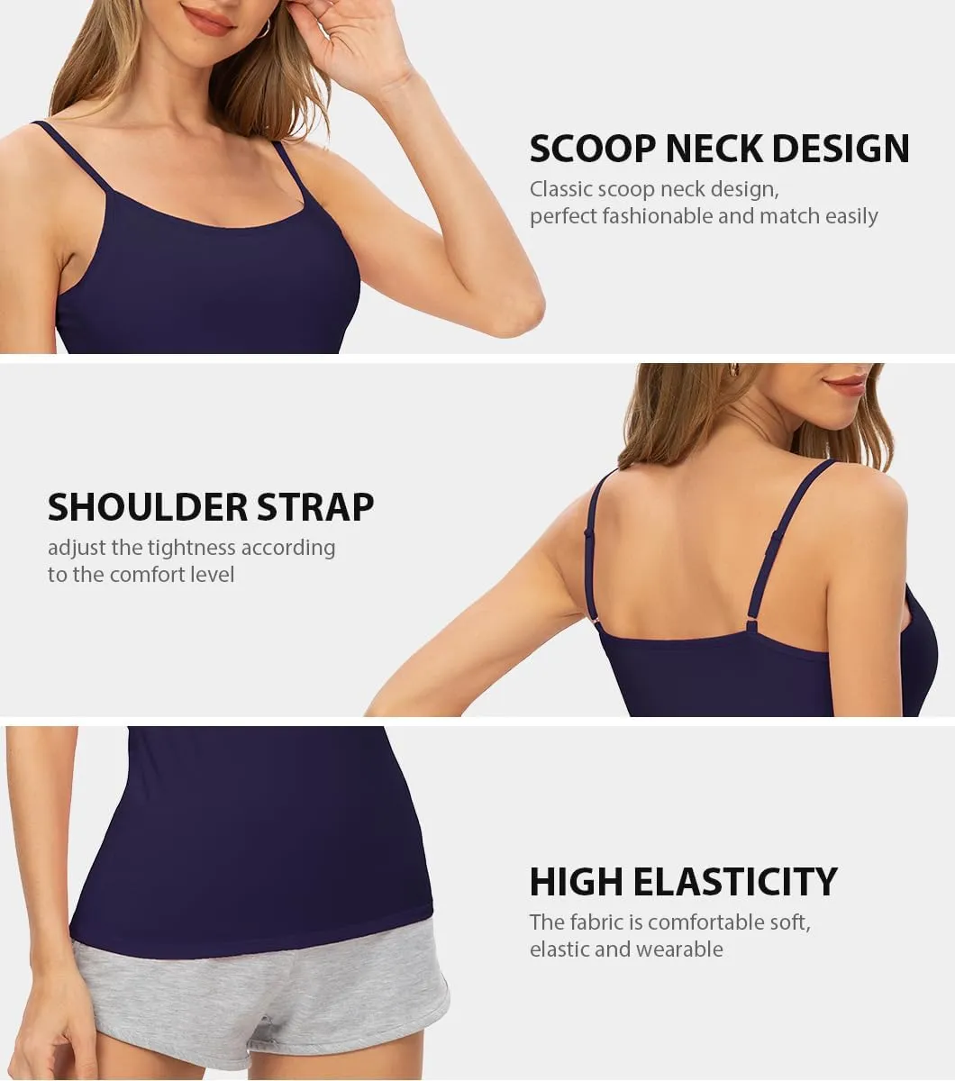 AMVELOP 2-4 PCS Camisole for Women Casual Sleeveless Layer Undershirt Adjustable Spaghetti Strap Tank Top Outfit