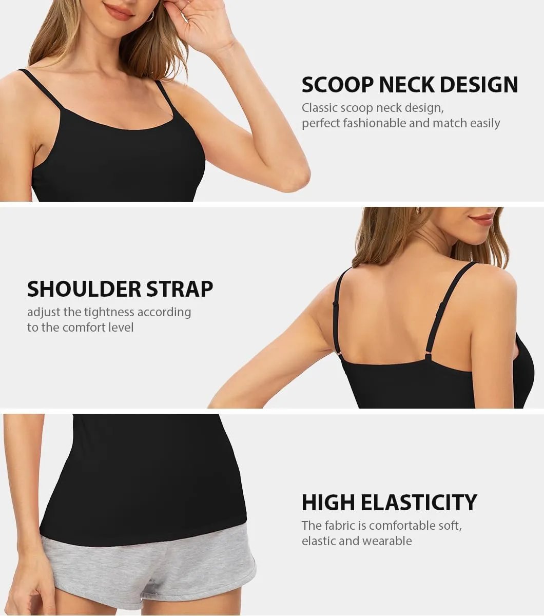 AMVELOP 2-4 PCS Camisole for Women Casual Sleeveless Layer Undershirt Adjustable Spaghetti Strap Tank Top Outfit