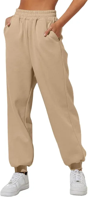 Aniywn Women's Casual Cinch High Waist Sport Running Jogging Harem Pants Sweatpants Jogger Pants Baggy Trousers