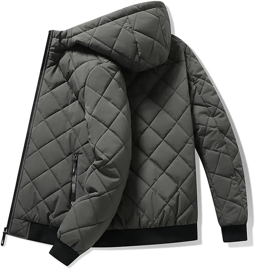 Autumn Winter Cotton Padded Jacket Coat Men Casual Plus Size Parkas With Hood