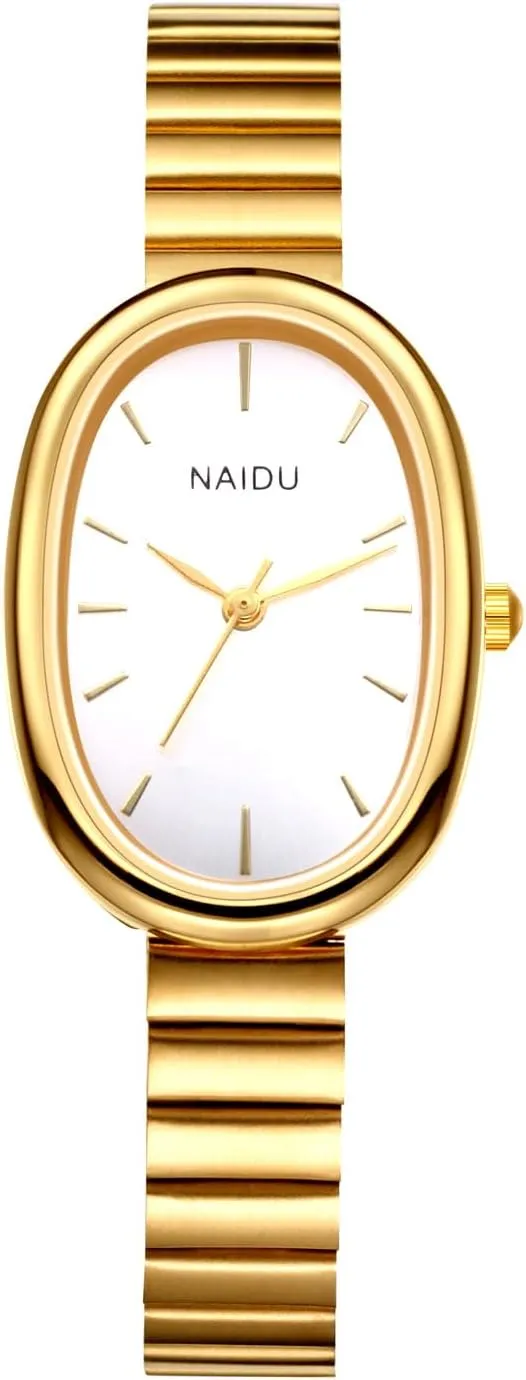 Avaner Women's Ultra-Thin Oval Watches: Stainless Steel Slim Strap Small Face Ladies Elegant Dress Wrist Watches