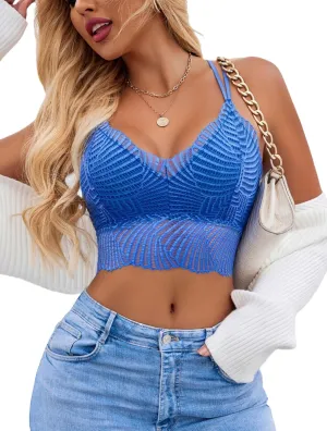 Avidlove Lace Bralette for Women V Neck Camisoles Racerback Adjustable Strap Crop Top