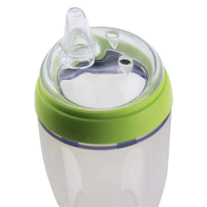 Baby Feeding Supplies Silicone Sipper Bottle for Baby. مستلزمات تغذية الطفل - زجاجة رضاعة سيليكون للأطفال
