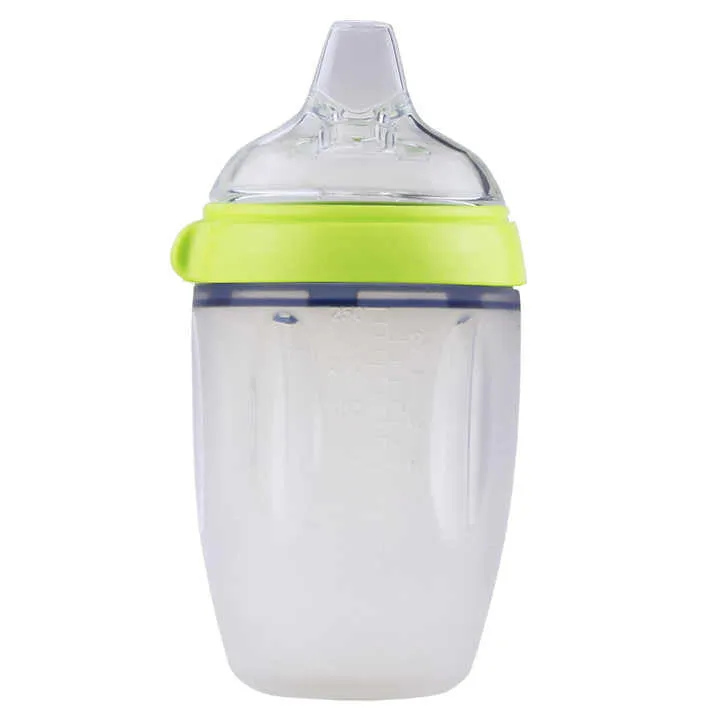Baby Feeding Supplies Silicone Sipper Bottle for Baby. مستلزمات تغذية الطفل - زجاجة رضاعة سيليكون للأطفال