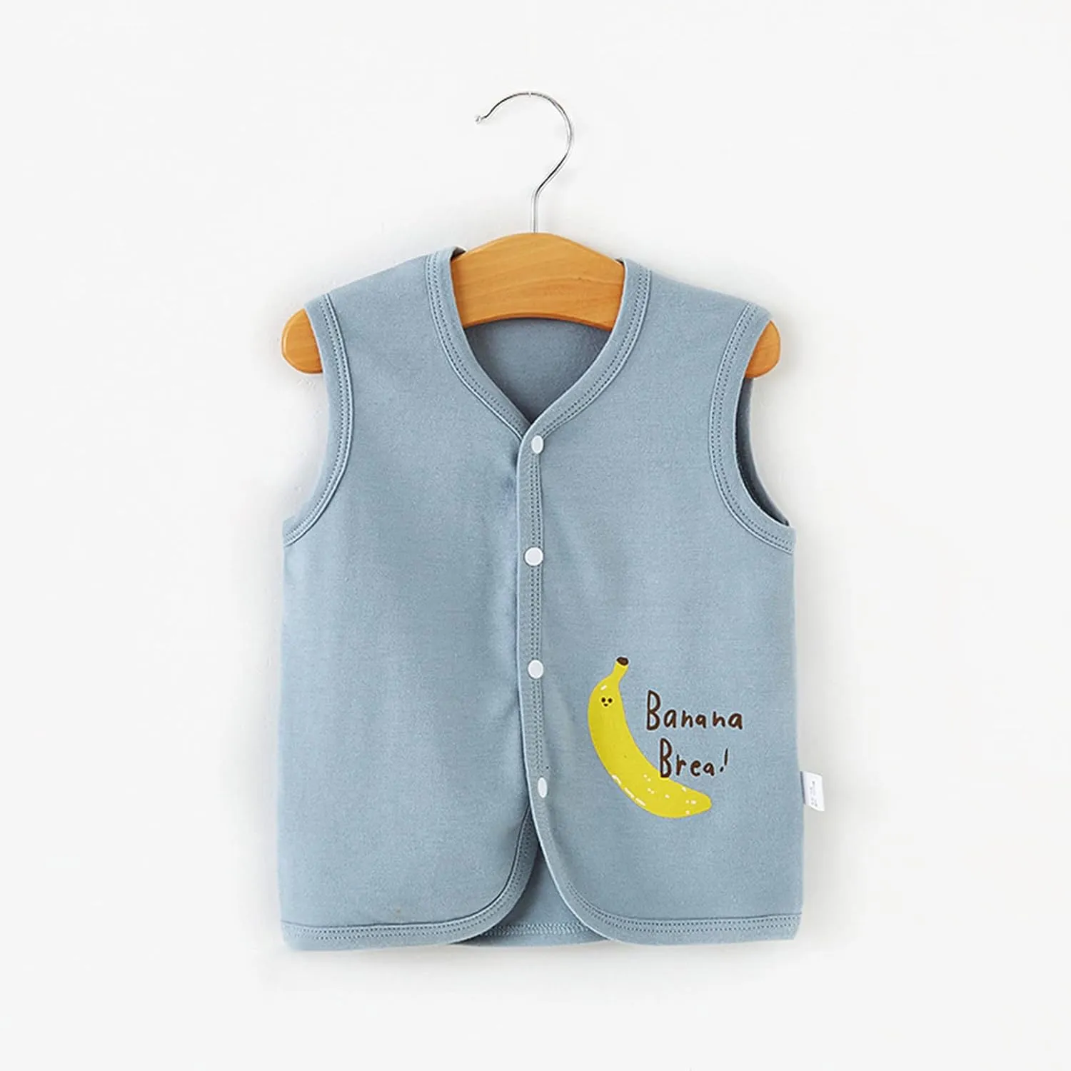 Baby Toddler Cotton Reversible Vest Warm Cartoon Bear Sleeveless Button Jacket Fall Winter Children Waistcoat Vest