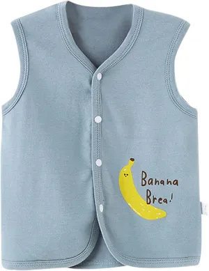 Baby Toddler Cotton Reversible Vest Warm Cartoon Bear Sleeveless Button Jacket Fall Winter Children Waistcoat Vest