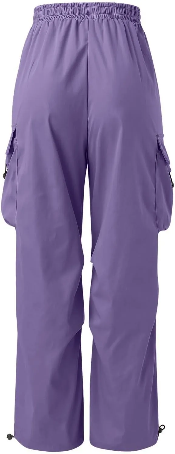 Baggy Cargo Pants for Men Harem Trendy Casual Loose Fit Parachute Pants Tactical Lightweight Hiking Pants