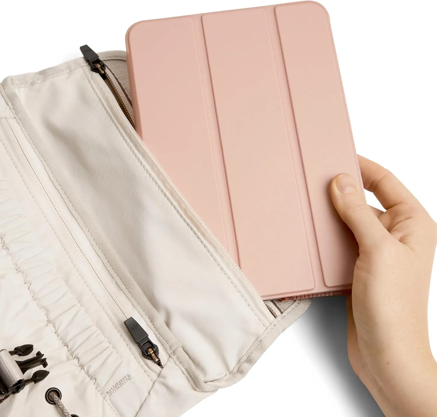 Bellroy Cinch Mini Messenger (6 liter lightweight, compact shoulder bag, water-resistant fabric, effortless organization) - Oat