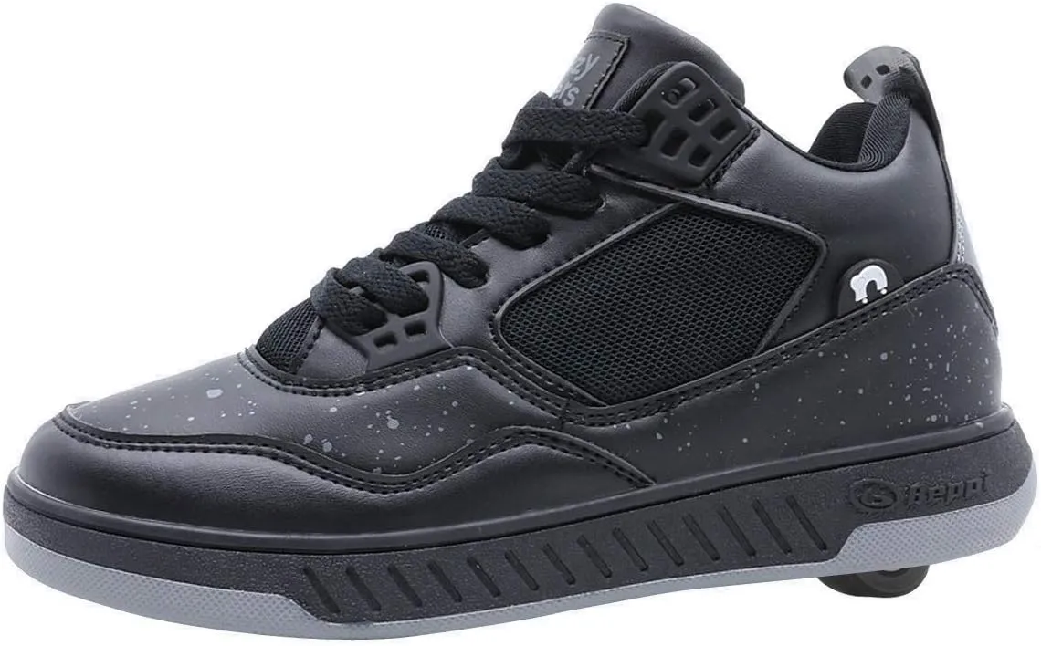 Beppi Roller Sneakers for Girls & Boys Skate Shoes with Wheels Black/Grey, Size 3