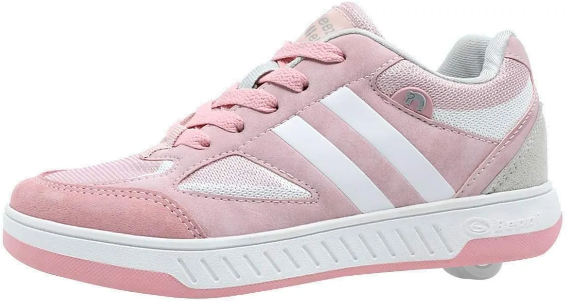 Beppi Roller Sneakers for Girls & Boys Skate Shoes with Wheels Pink/White, Size 13