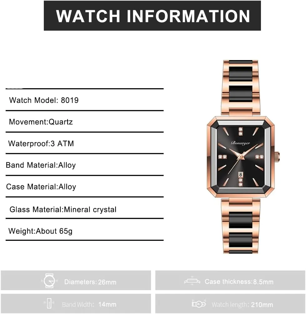 BESTKANG Classic Simplicity Rectangle Women Watches Elegant Ladies Dress Watches with Unique Stainless Steel Band