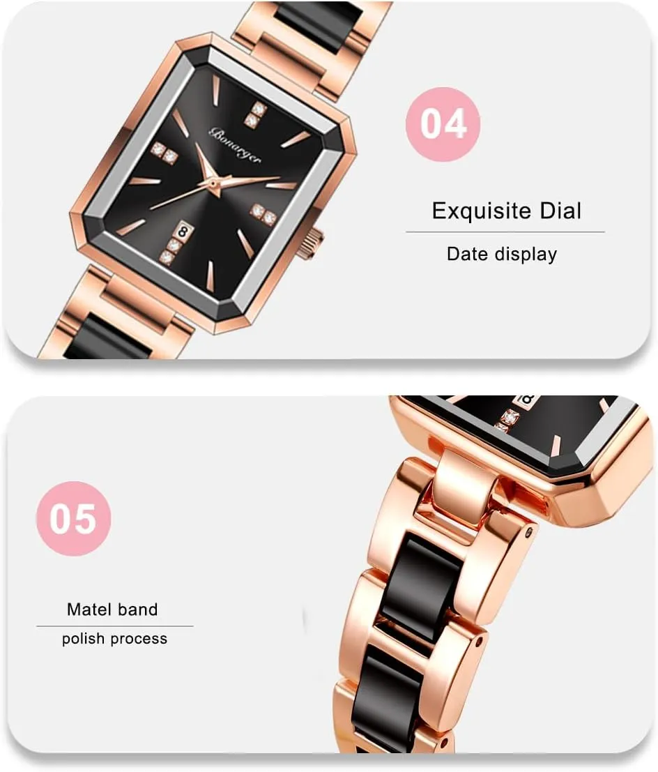BESTKANG Classic Simplicity Rectangle Women Watches Elegant Ladies Dress Watches with Unique Stainless Steel Band