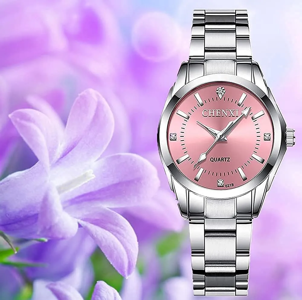 BESTKANG Watches for Women Analog Quartz Silver Stainless Steel Watches Luminous Waterproof Ladies Dress Watch