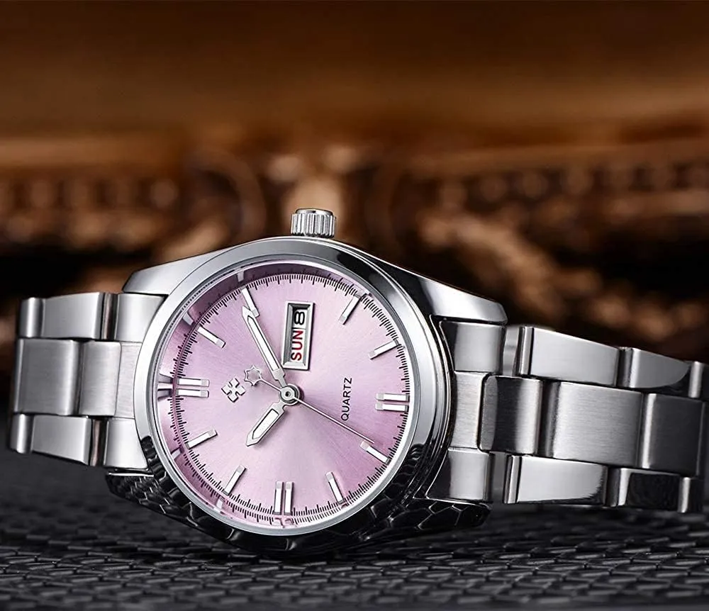 BESTKANG Watches for Women Analog Quartz Silver Stainless Steel Watches Luminous Waterproof Ladies Dress Watch