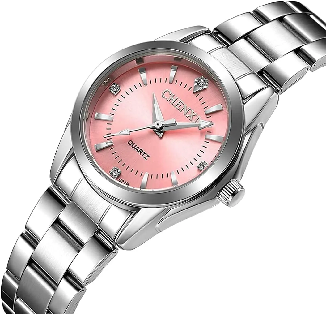 BESTKANG Watches for Women Analog Quartz Silver Stainless Steel Watches Luminous Waterproof Ladies Dress Watch