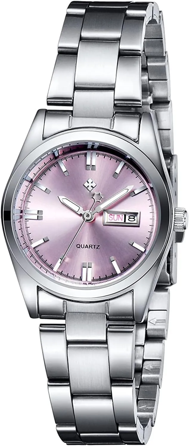 BESTKANG Watches for Women Analog Quartz Silver Stainless Steel Watches Luminous Waterproof Ladies Dress Watch