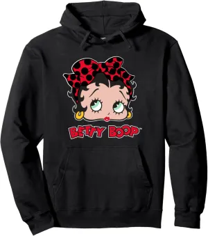 Betty Boop Spotted Bandanna Classic Pin Up Style Portrait Pullover Hoodie