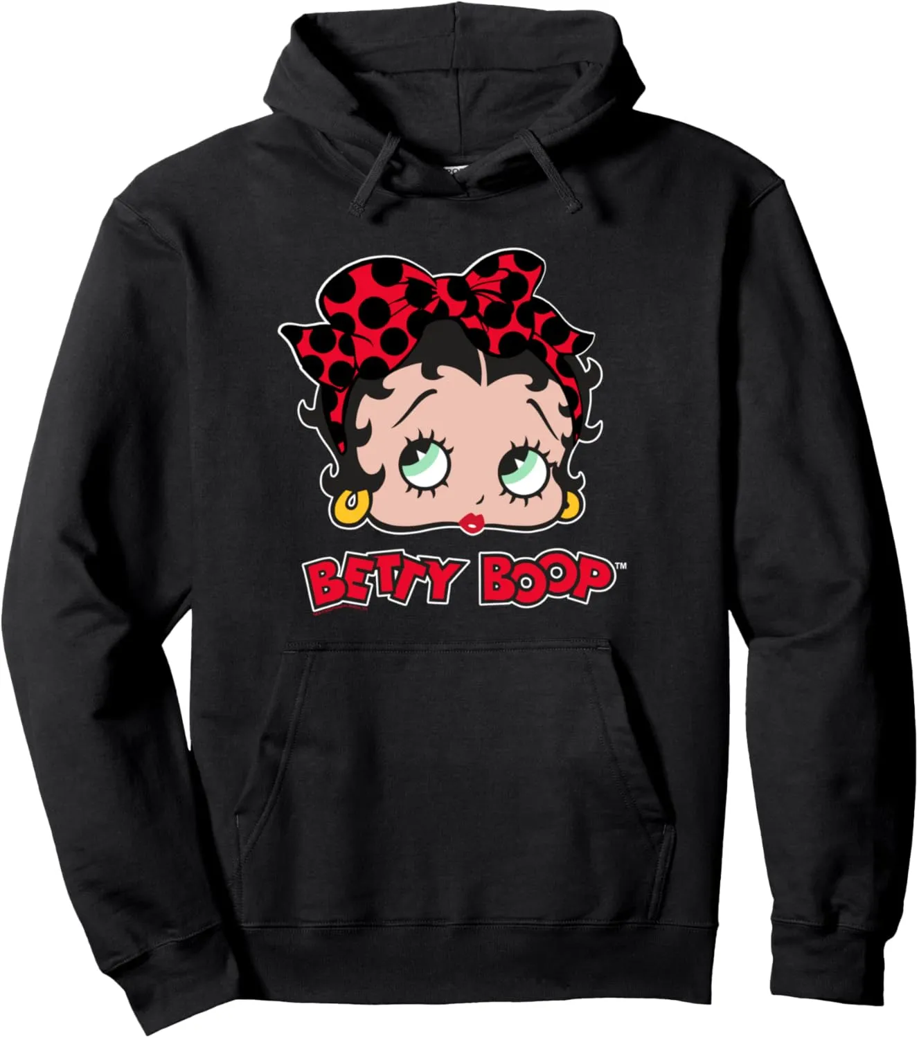 Betty Boop Spotted Bandanna Classic Pin Up Style Portrait Pullover Hoodie