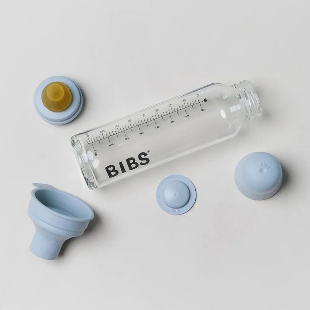 BIBS Baby Glass Bottle Complete Set Latex 225ml Sage