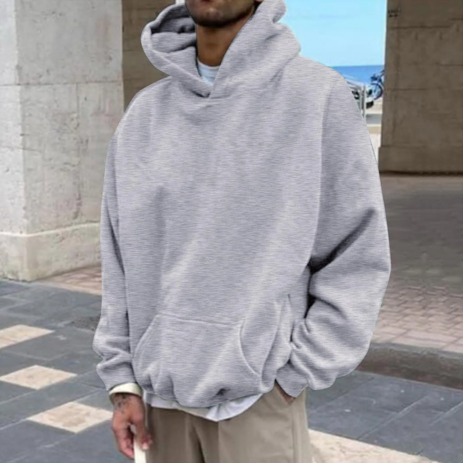 Big And Tall Hoodies For Men Loose Solid Hooded Sweater Top Mens Pullover Hoodie Buzos Para Mens Light Buzos Para