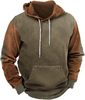 Big And Tall Men's Blue Cotton/Polyester Classic Hooded Sweatshirt