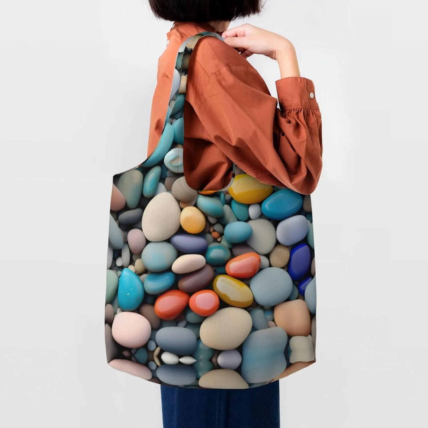 Bloom Sunflower Canvas Aesthetic Tote Bag for Women Beach Bag Shopping Bags Shoulder Bag Reusable Grocery Bags