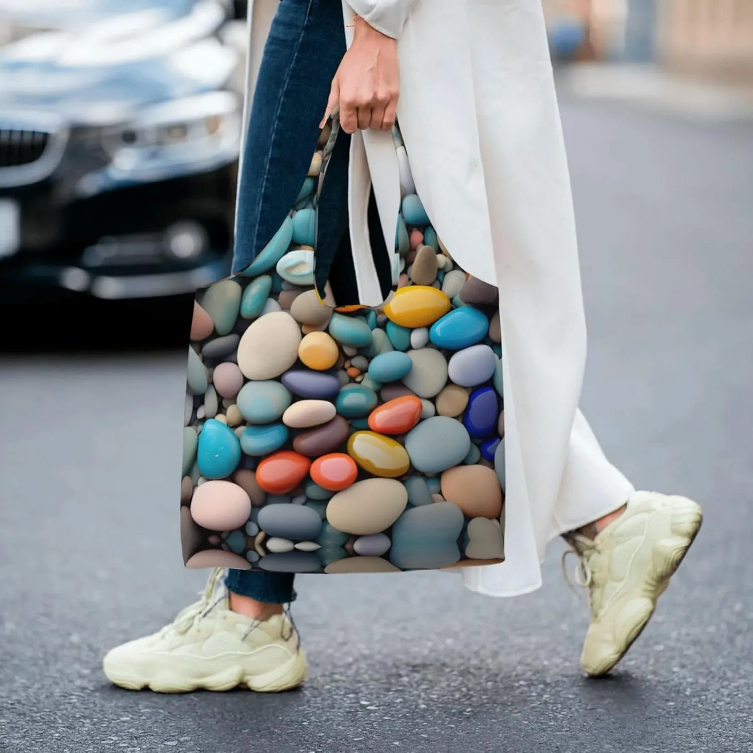 Bloom Sunflower Canvas Aesthetic Tote Bag for Women Beach Bag Shopping Bags Shoulder Bag Reusable Grocery Bags