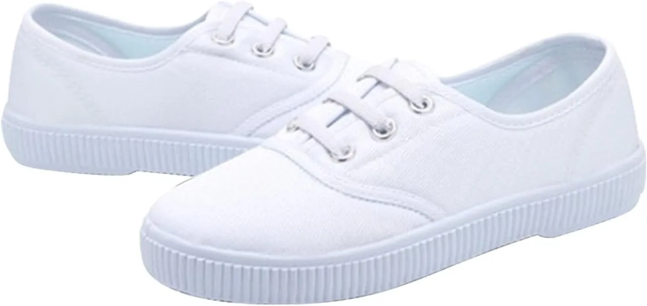 Boys Girls Toddler Canvas Sneakers Slip-On Lightweight Kids Casual Skin-Friendly Walking Running White Shoes