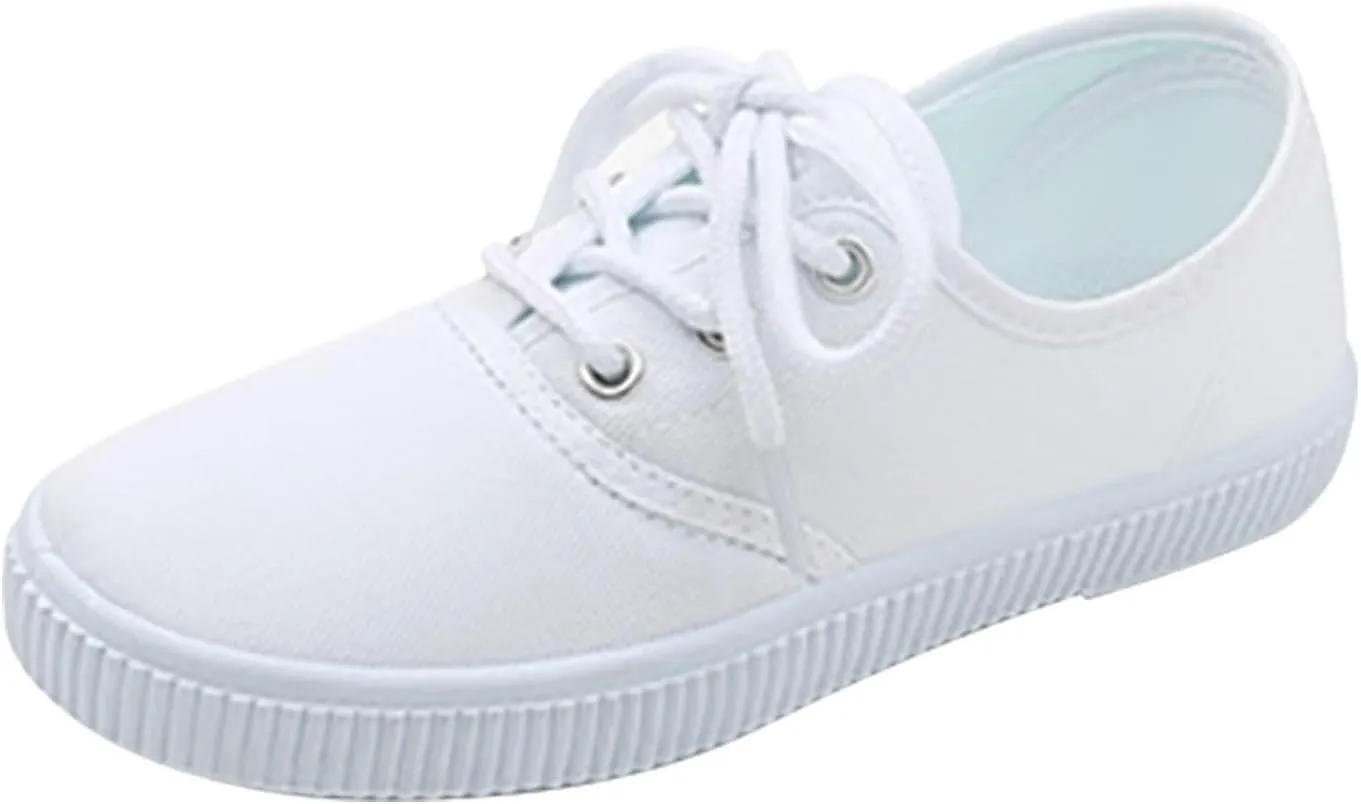 Boys Girls Toddler Canvas Sneakers Slip-On Lightweight Kids Casual Skin-Friendly Walking Running White Shoes