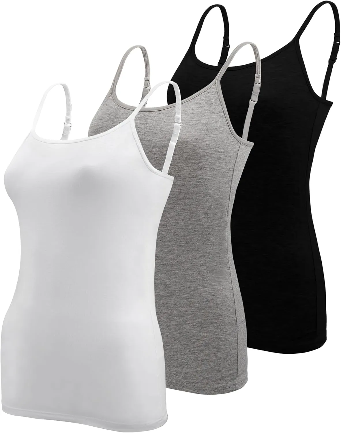 BQTQ 3 Pcs Womens Camisole Tank Top Spaghetti Strap Camisoles Ladies Undershirts