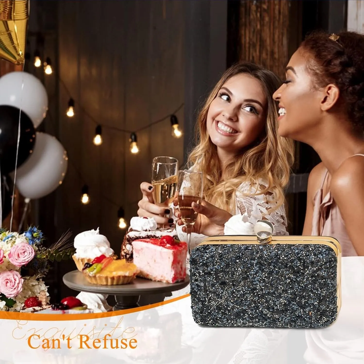 Bridal Wedding Purse Sparkly Crossbody Elegant Shoulder Women Evening Rhinestone Clutch Ladies Handbag