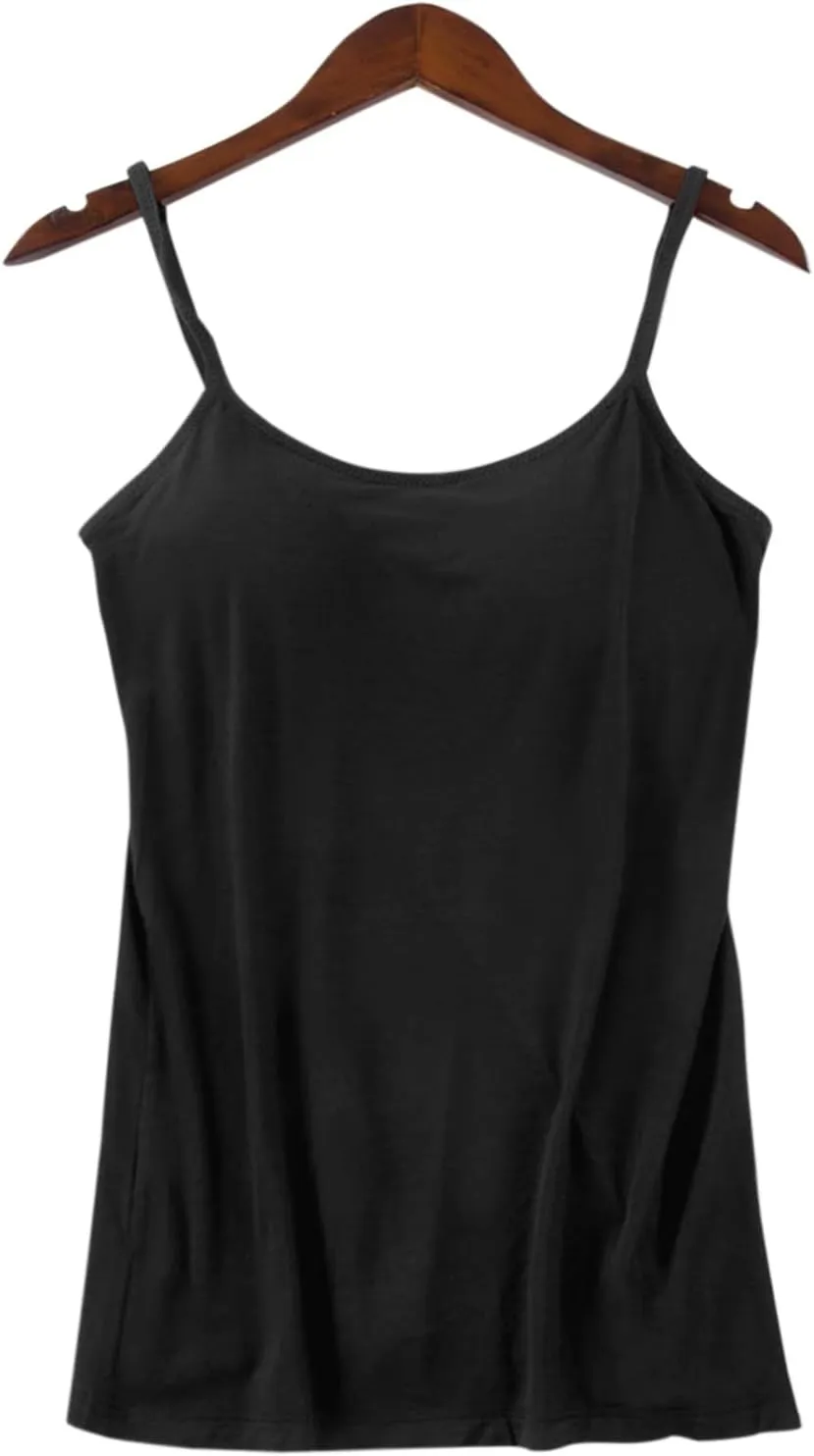 Built in Bra Tank Tops for Women Chest Pad Without Wearing Bra One Tank Top Yoga Camisole Tops Women Built in Bras