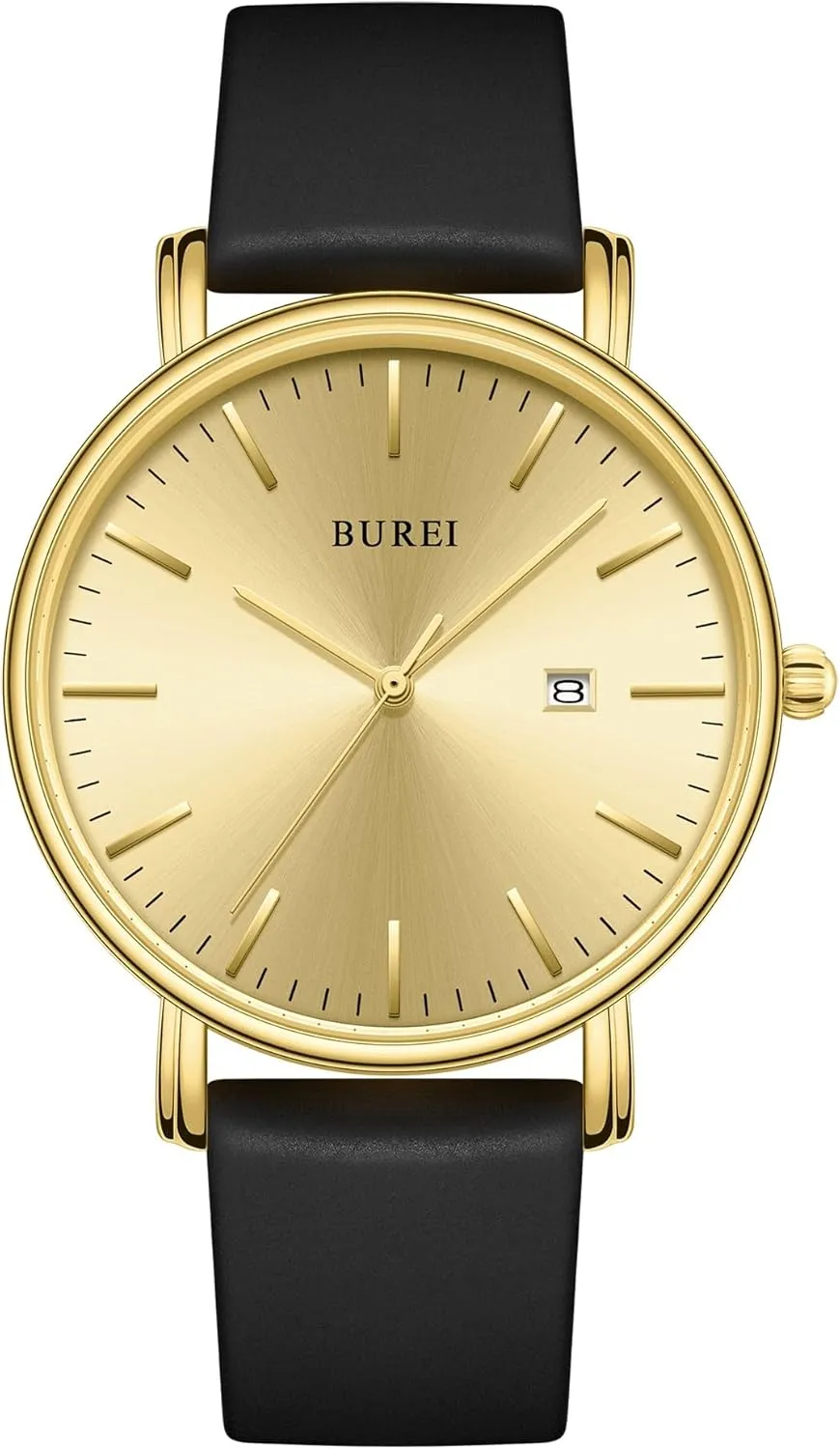 BUREI Men Watches Fashion Minimalist Analog Calendar Quartz Waterproof Watches for Men Women Student.