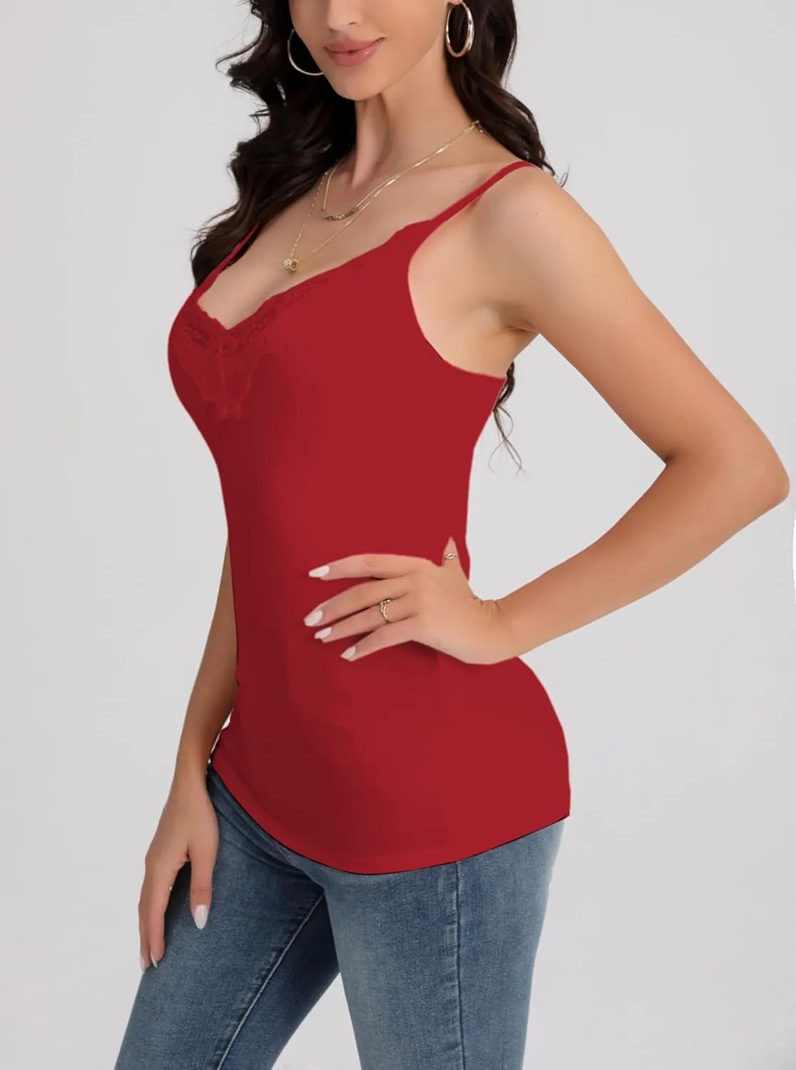 Camisoles for Women Basic Cami Slim-Fit Cotton Undershirt Stretch Spaghetti Strap Tank Top
