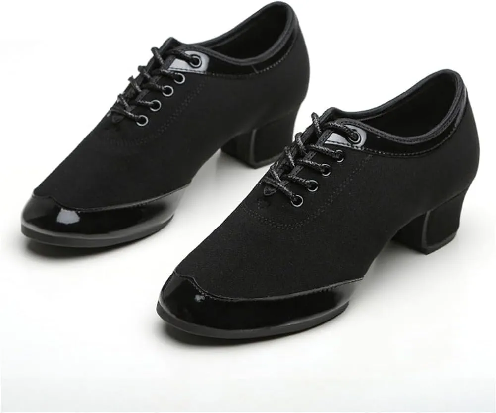 Canvas Ballroom Practice Dance Shoes, Breathable Ballet Dancing Sneakers for Female Closed Toe Latin Modern Performance Shoes