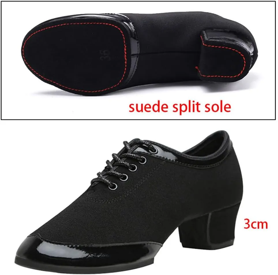 Canvas Ballroom Practice Dance Shoes, Breathable Ballet Dancing Sneakers for Female Closed Toe Latin Modern Performance Shoes